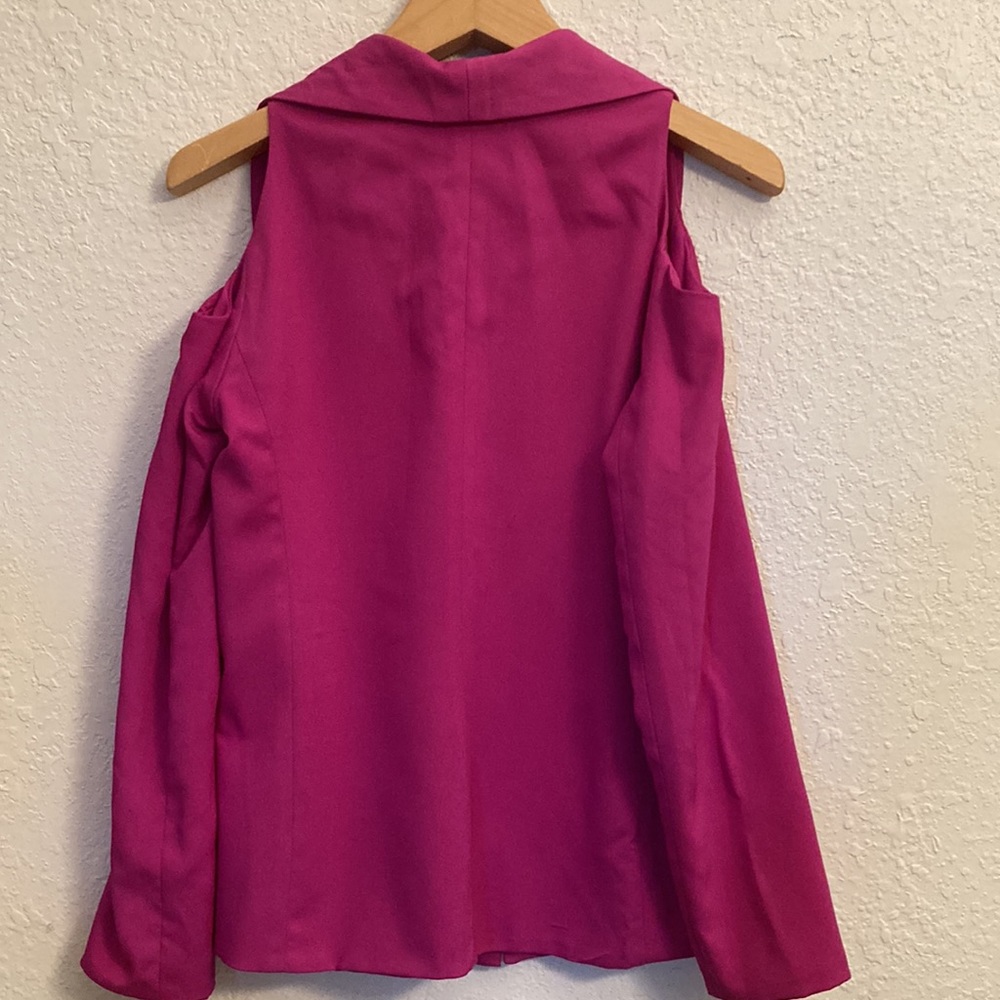 Boulee Raspberry Colored Open Shoulder Jacket/ Bl… - image 5